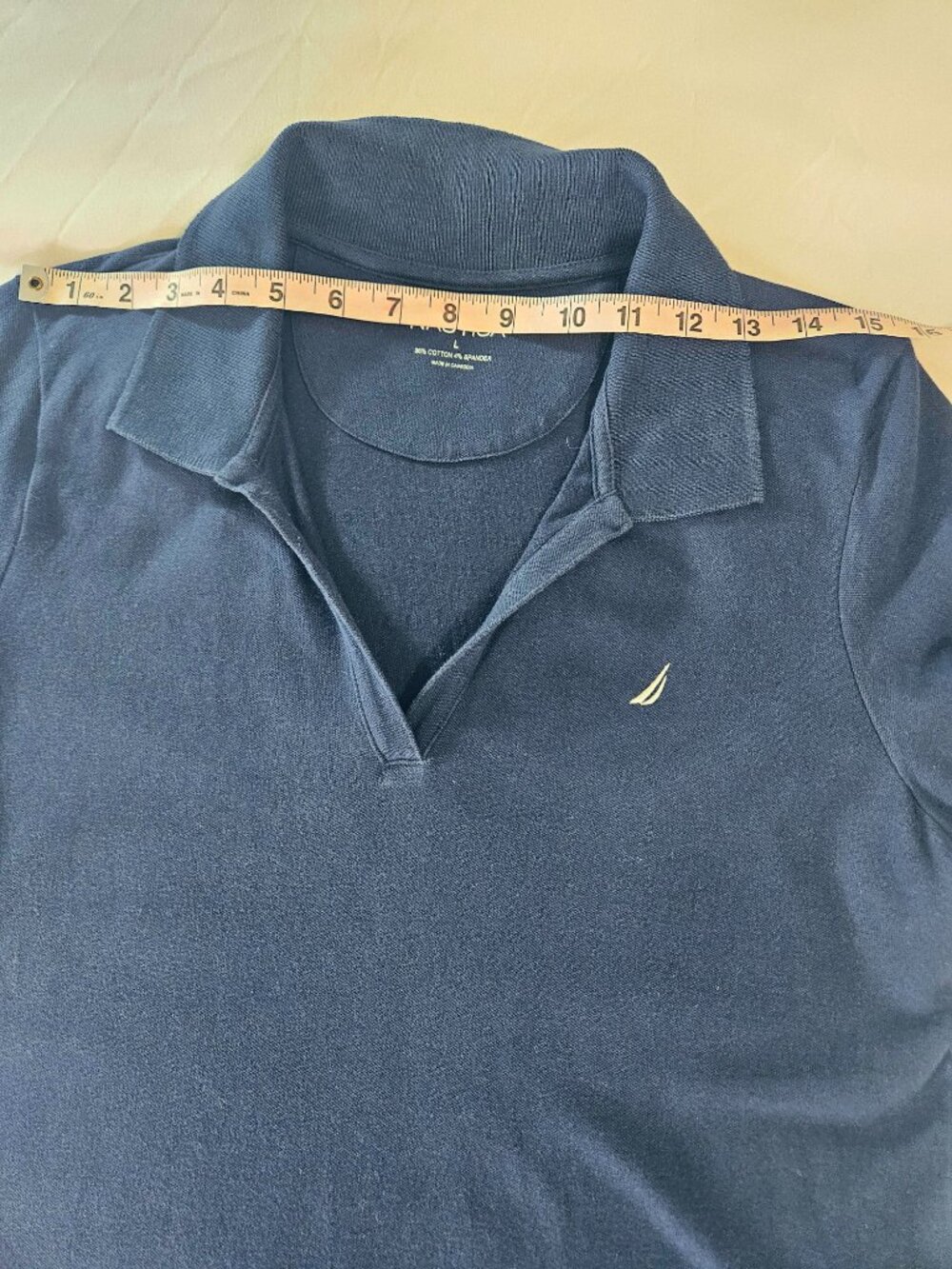 Nautica split neck Polo Dress Navy Blue - Picture 3 of 6